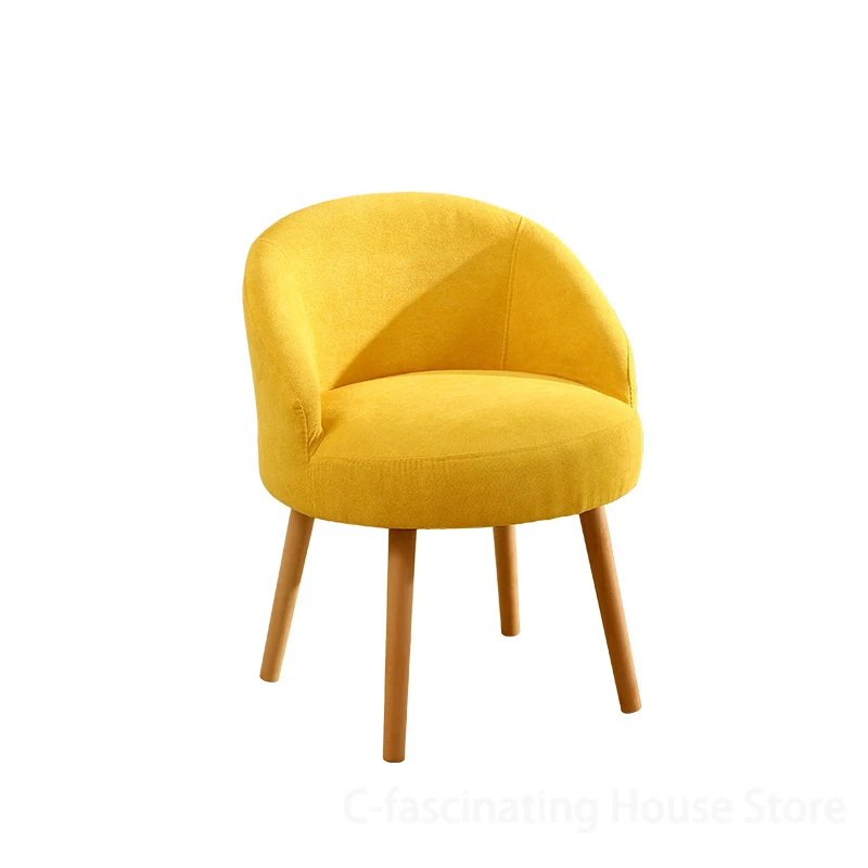 Скандинавская мебель Тканевые Диванные кресла Простые обеденные стулья для спальни Туалетный столик Стул для макияжа Кресло для отдыха Односпальный диван Кресло Изображение 5