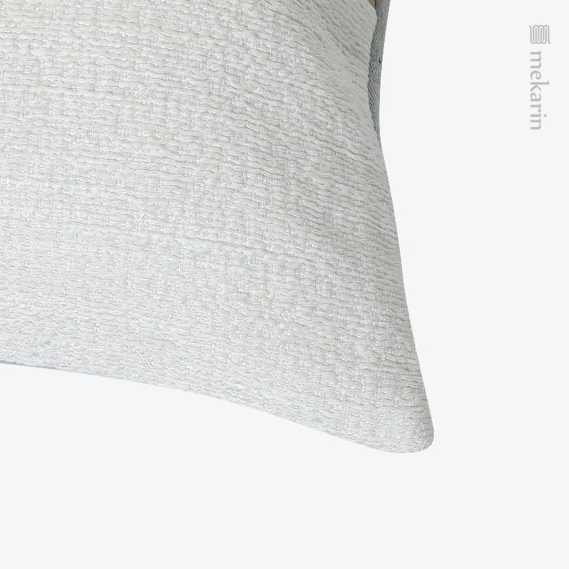 Скандинавская современная подушка для спальни, дизайнерская диванная подушка, сшитая из хлопка и льна, двухцветный тканый узор, поясная подушка, гостиничная подушка Изображение 2