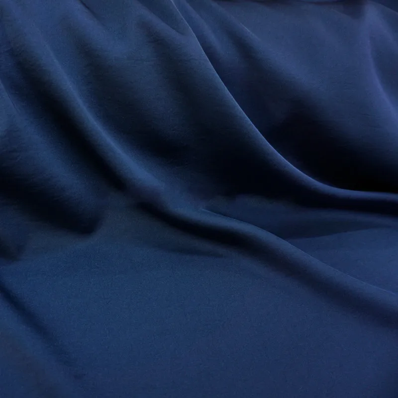 Темно-синяя глазурь дизайн чистая цветопередача шелковая стрейч-атласная ткань для высококачественного платья cheongsam DIY clothing fabric Изображение 2