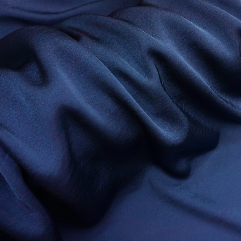 Темно-синяя глазурь дизайн чистая цветопередача шелковая стрейч-атласная ткань для высококачественного платья cheongsam DIY clothing fabric Изображение 4