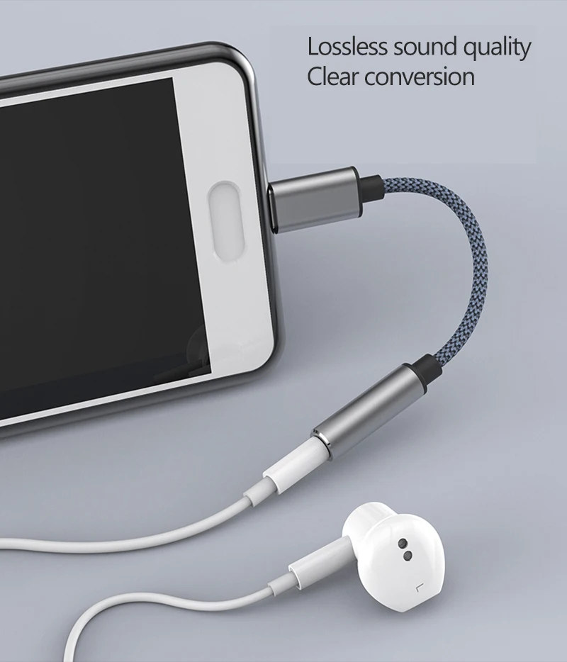 Тип C 3,5 Разъем Для Наушников USB C до 3,5 мм AUX Адаптер Для Наушников Аудио кабель HIFI DAC Для Huawei V30 mate 20 P30 pro Xiaomi Mi 9 Изображение 4