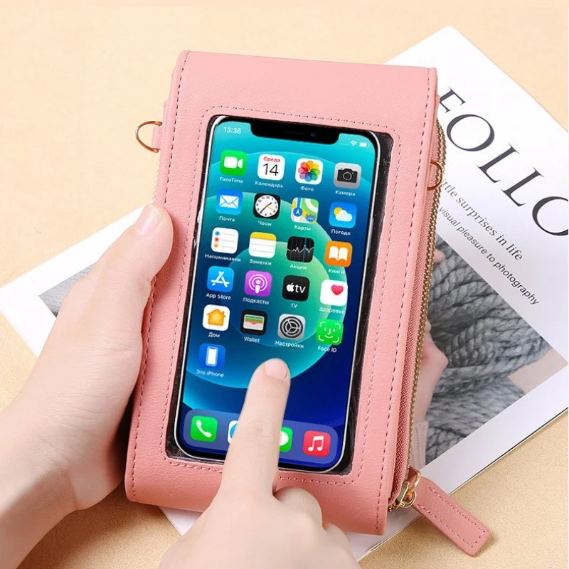 универсальная сумка для мобильного телефона с сенсорным экраном, женская модная сумка через плечо, многофункциональная мини-женская обычная сумка Изображение 1