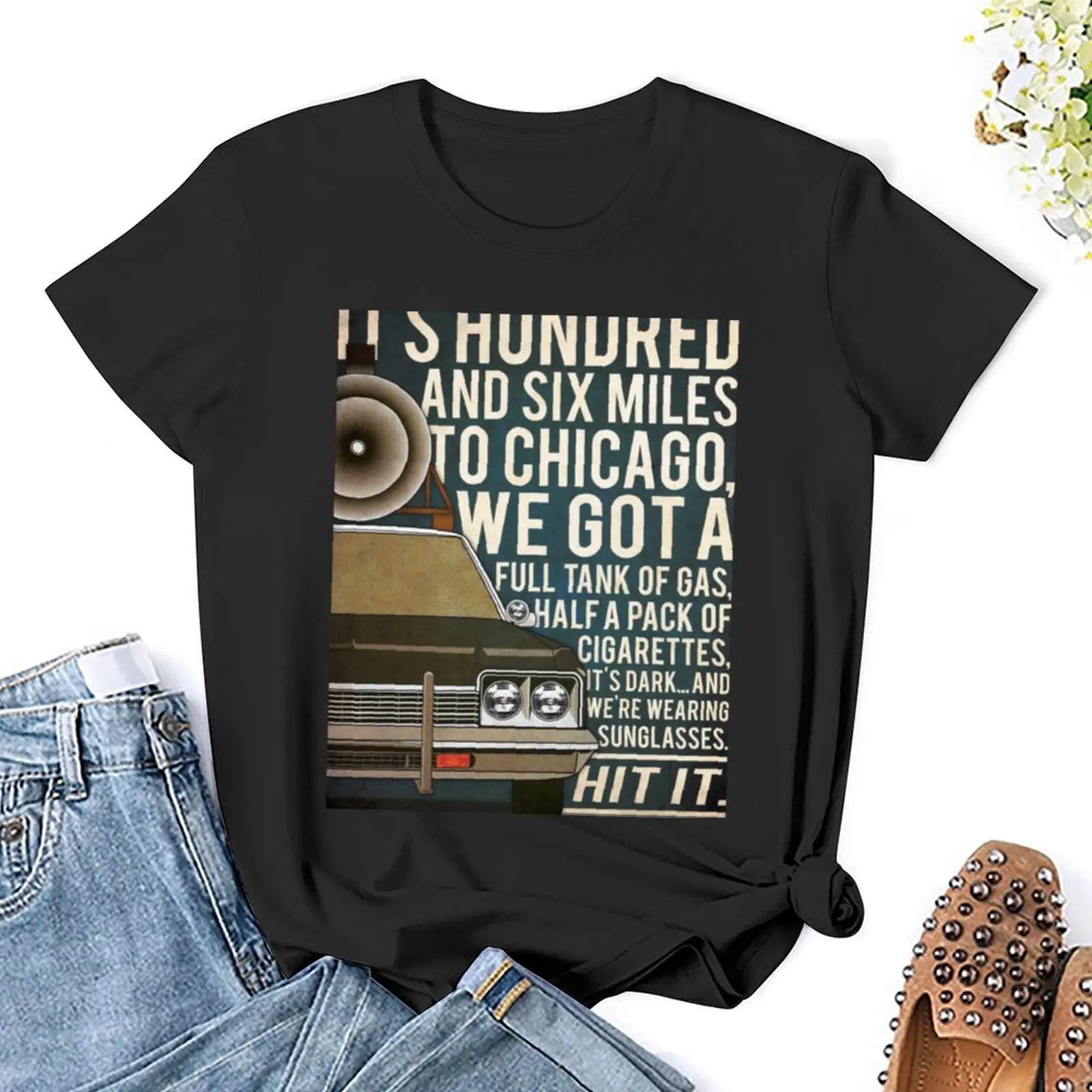 Футболка Blues Brothers, футболка с коротким рукавом, милые топы, футболки для женщин, свободный крой. Изображение 2