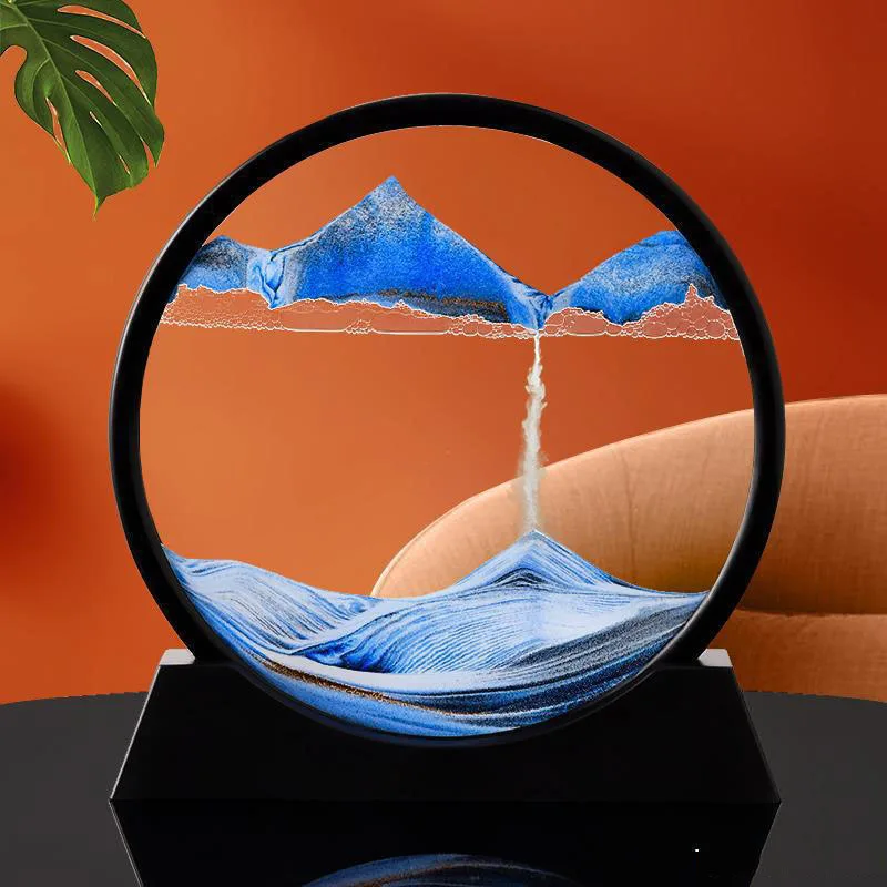 Художественное изображение из движущегося песка, 3D Песочные часы, Стол с зыбучими песками, Глубоководный песчаный пейзаж В движении, Домашний декор из текучего песка Изображение 1