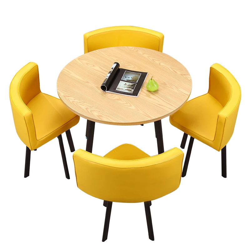 Центральный набор из 4 стульев Обеденные столы Кофейный Мрамор Кухонная Мебель Офисный обеденный стол Роскошная мебель Mesas De Jantar GPF11XP Изображение 0