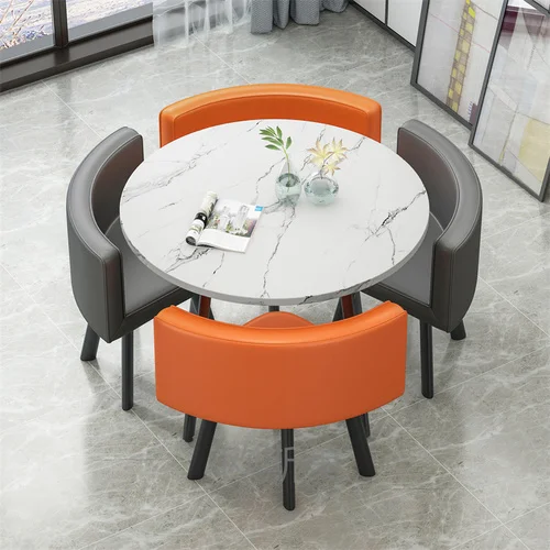 Центральный набор из 4 стульев Обеденные столы Кофейный Мрамор Кухонная Мебель Офисный обеденный стол Роскошная мебель Mesas De Jantar GPF11XP Изображение 5