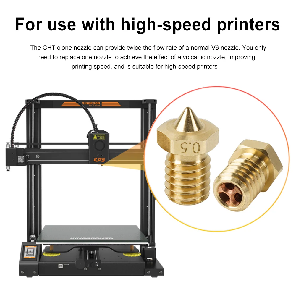 Части 3D-принтера Латунная Печатающая Головка E3D V6 Нити Накала Латунные Медные Сопла Головка Экструдера С Высоким Расходом Для Аксессуаров 3D-принтера 1.75 мм Изображение 2
