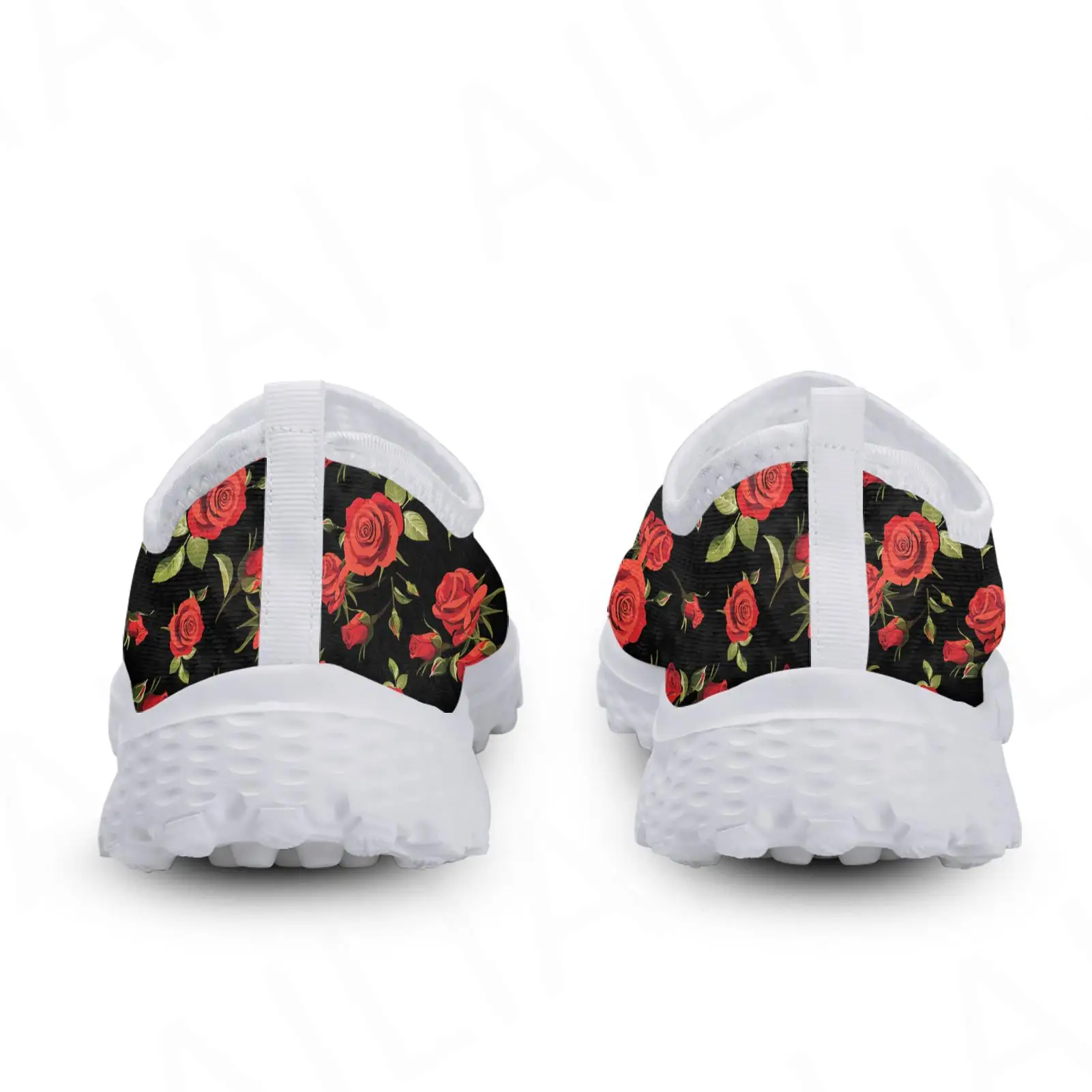 יפה רוז פרח הדפסת קל משקל לנשימה נעלי ריצה נעלי ספורט אור Mesh נשים של נעלי הליכה Sheos Изображение 5