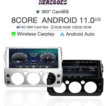 Автомагнитола Carplay 12,3 дюйма 2 Din Android 11,0 для Toyota FJ Cruiser 2007-2017 Навигация GPS 6G + 128 ГБ 4G LTE 2din стерео аудио