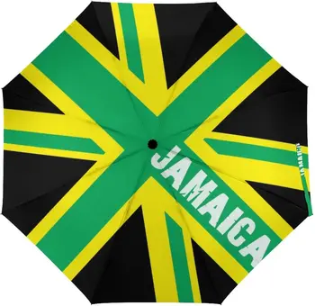 Автоматический зонт с флагом Королевства Ямайка, трехстворчатый зонт, женский, мужской, от дождя, зонтик