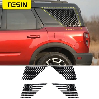 Автомобильные наклейки TESIN для Ford Bronco Sport 2021 2022 ПВХ Наклейки для украшения заднего стекла автомобиля Внешние аксессуары