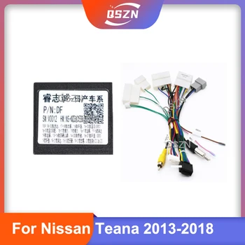 Автомобильный 16-контактный аудио жгут проводов с коробкой Canbus для Nissan Teana 2013 2014 2015 2016 2017 2018, адаптер для проводов