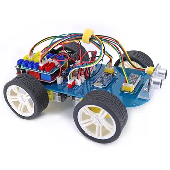 Автомобильный комплект Smart Robot 4WD, Легко подключаемый Красочный разъем XH2.54mm, Последовательный Bluetooth-совместимый Мотор-редуктор, Совместимый с Arduino
