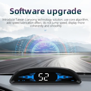 Автомобильный Универсальный дисплей на лобовом стекле с OBD GPS, проектор HUD-LED, сигнализация скорости, Спидометр, система предупреждения о превышении скорости