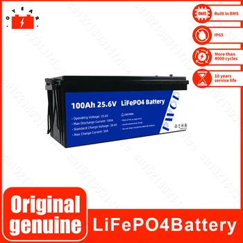 Аккумуляторная Батарея Lifepo4 24V 100AH Встроенный Литий-железофосфатный элемент Класса A BMS С ЖК-дисплеем Для Домашнего Хранения энергии Гольф-карт