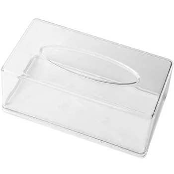 Акриловая коробка для салфеток, Прямоугольная прозрачная коробка для салфеток для офиса, дома, ванной комнаты, ресторана, туалета