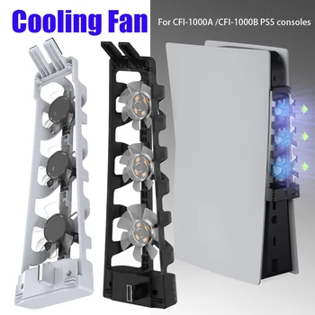 Аксессуары для PS5 Охлаждающий Вентилятор со светодиодной подсветкой для Playstation 5 Обоих выпусков CFI-1000A CFI-1000B Система охлаждения игровых аксессуаров