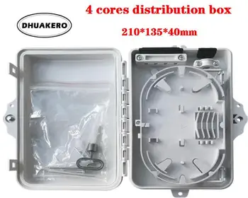бесплатная доставка AB329 высококачественная 4-жильная волоконно-оптическая клеммная коробка FTTH Box Волоконно-оптическая распределительная коробка