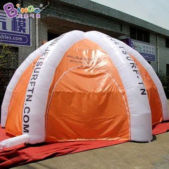 Бесплатная доставка шестиногий надувной шатер-паук с цифровой печатью диаметром 6 метров, оранжевые и белые надувные игрушечные палатки-беседки
