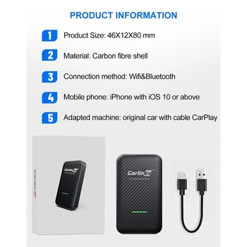 Беспроводной адаптер Carplay Carlinkit 3.0 Автомобильная навигация для автомобиля Подключаемый к беспроводному модулю Carplay Подключи и играй USB IOS