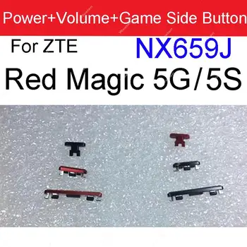 Боковые Кнопки Включения Выключения Питания Громкости 3 в 1 Для ZTE Red Magic 5S 5G NX659J Детали Кнопок Увеличения Уменьшения Громкости Боковых Клавиш Питания