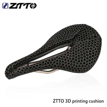 Велосипед ZTTO 3D Печатное Седло Титановые Рейки Запатентованное Ti Power Карбоновое Велосипедное Сиденье MTB Сиденье для шоссейного велосипеда Уютная Сотовая подушка