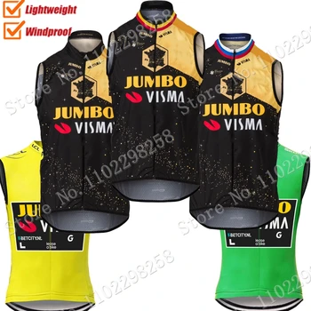 Велосипедный Жилет Jumbo Visma Team 2023 Ветрозащитный Жилет Легкий Для Шоссейного Велоспорта Джерси Без Рукавов MTB Maillot Ropa gilet