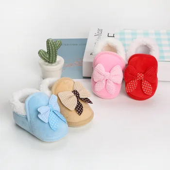 Весенне-зимние теплые ботинки для новорожденных 1 год, обувь для маленьких девочек и мальчиков, зимние ботинки на меху с мягкой подошвой для малышей 0-18 м