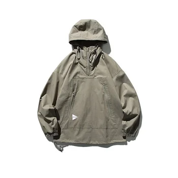 Весна 2022, мужская куртка с капюшоном, японская уличная мода, свободный повседневный пуловер на молнии, мужское винтажное пальто-карго