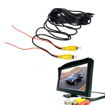 Видеокабель для камеры заднего вида автомобиля Универсальный провод RCA длиной 6 метров для подключения камеры заднего вида к автомобильному мультимедийному монитору
