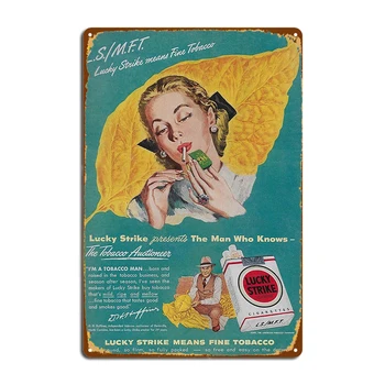 Винтажные рекламные металлические вывески сигарет Lucky Strike 1940-х годов, настенные таблички Cave Bar Cave на заказ, жестяные плакаты с вывесками