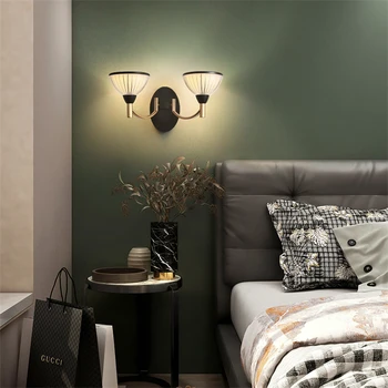 Винтажный европейский герметичный абажур настенные светильники спальня гостиная роскошный проход настенная прикроватная лампа кабинет бра светильники освещение