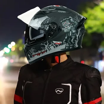 Винтажный Мотоциклетный Шлем, JK316 Wild Man Полный Охват Мотоциклетного Гоночного Шлема Cool Safety Защитный Шлем Для Мужчин Женщин
