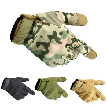 Водонепроницаемые военные перчатки с сенсорным экраном, мужские Армейские тактические перчатки, камуфляжные перчатки с полными пальцами, пейнтбольные перчатки