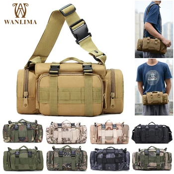 Военная тактическая поясная сумка Wanlima 3P Molle, спортивная нагрудная сумка для активного отдыха, Камуфляжный рюкзак через плечо, Многофункциональная сумка