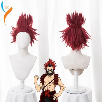 Высокое качество Эйдзиро Киришима Косплей парик My Hero Academy костюм Играть парики Костюмы на Хэллоуин Волосы бесплатная доставка + сетка для волос