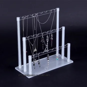 Высококачественная 3-слойная стойка для ювелирных изделий, держатель для сережек, подставка для ожерелья, витрина браслета
