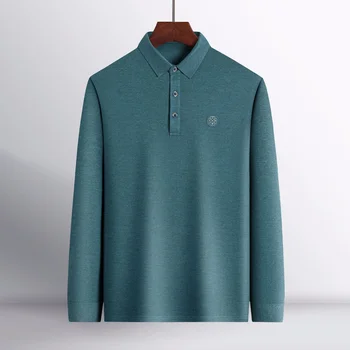 Высококачественная мужская рубашка поло с длинным рукавом от бренда Embroidery 2023, весна и осень, новая дизайнерская дышащая рубашка поло для делового отдыха, мужская Рубашка поло