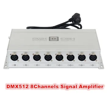 Высококачественный 8-дюймовый усилитель сигнала DMX, 3-контактный DMX-разветвитель XLR входа и выхода, разветвитель DMX 1x8 для проектора сценического освещения