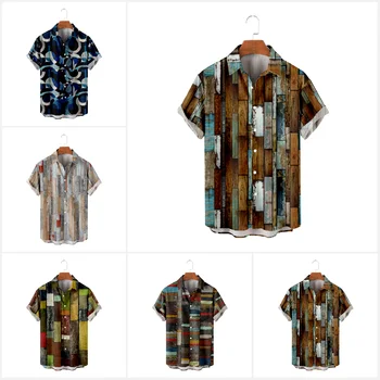 Гавайская рубашка, Мужские Летние рубашки с геометрическим принтом, Футболки с коротким рукавом и пуговицами, Блузка, Топ, Свободная Повседневная Летняя Женская одежда