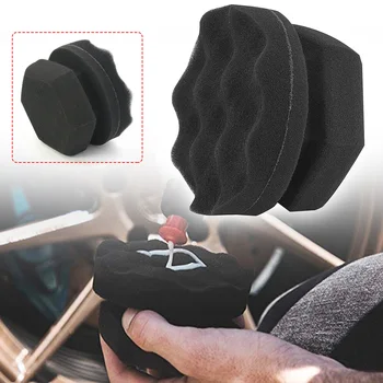 Губка для полировки автомобиля воском с шестигранной рукояткой аппликатор для детализации деталей автомобиля губка для воска шин Губка для пены высокой плотности для авто