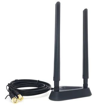 Двухчастотный удлинительный кабель 2,4 G/5G Антенна Wifi Маршрутизатор Беспроводная сетевая карта Антенна Sma на 8 дБ Магнитное всасывающее основание