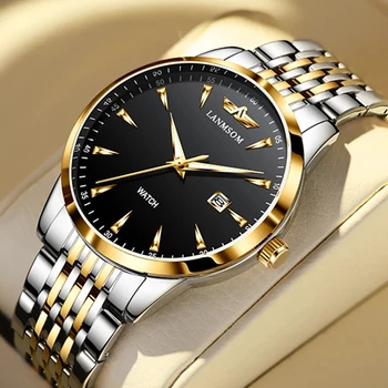 Деловые часы для мужчин, роскошные Оригинальные Водонепроницаемые Спортивные Кварцевые Золотые мужские наручные часы Relogio Masculino 2023