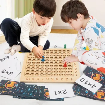 Дети 99 Таблица умножения Математические игрушки Учебные пособия по арифметике Обучающие деревянные игрушки Монтессори для детей Подарки Математика