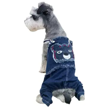 Джинсовый комбинезон для собак, Костюм для собак на четырех Лапах, Комбинезоны, Одежда для собак, Джинсовый костюм для щенков, куртка для щенков