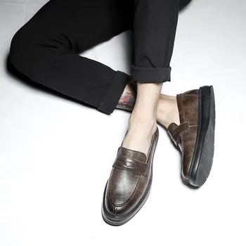 Дизайнерская мужская Классическая деловая официальная обувь, Кожаные туфли с круглым носком, мужские оксфорды, модельные туфли