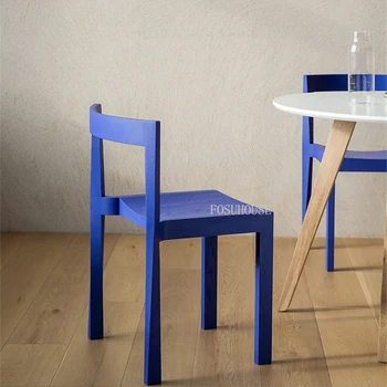Дизайнерские обеденные стулья для кухни Роскошный современный простой обеденный стул для отдыха Креативная мебель для дома из массива дерева Стул со спинкой