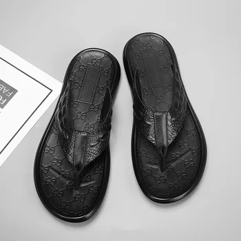 Дизайнерские тапочки, мужские летние брендовые мужские тапочки, Роскошная Мужская обувь, уличные домашние тапочки-шлепанцы, Обувь для мужчин