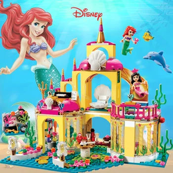 Диснеевская анимационная принцесса Строительный блок Игровой дом Милая Элли русалка строительный блок кукольный дом игрушка Подарки на день рождения детям