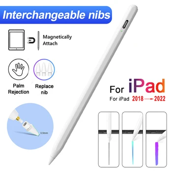 Для Apple Pencil 2 1 Стилус для iPad Air 4 5 Pro 11 12,9 Mini 6 Планшет для отвода рук Стилус сенсорный карандаш Type-C Зарядка